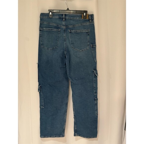 American Eagle Jeans Womens Size M Blue Super High-Waisted Baggy - Picture 4 of 8